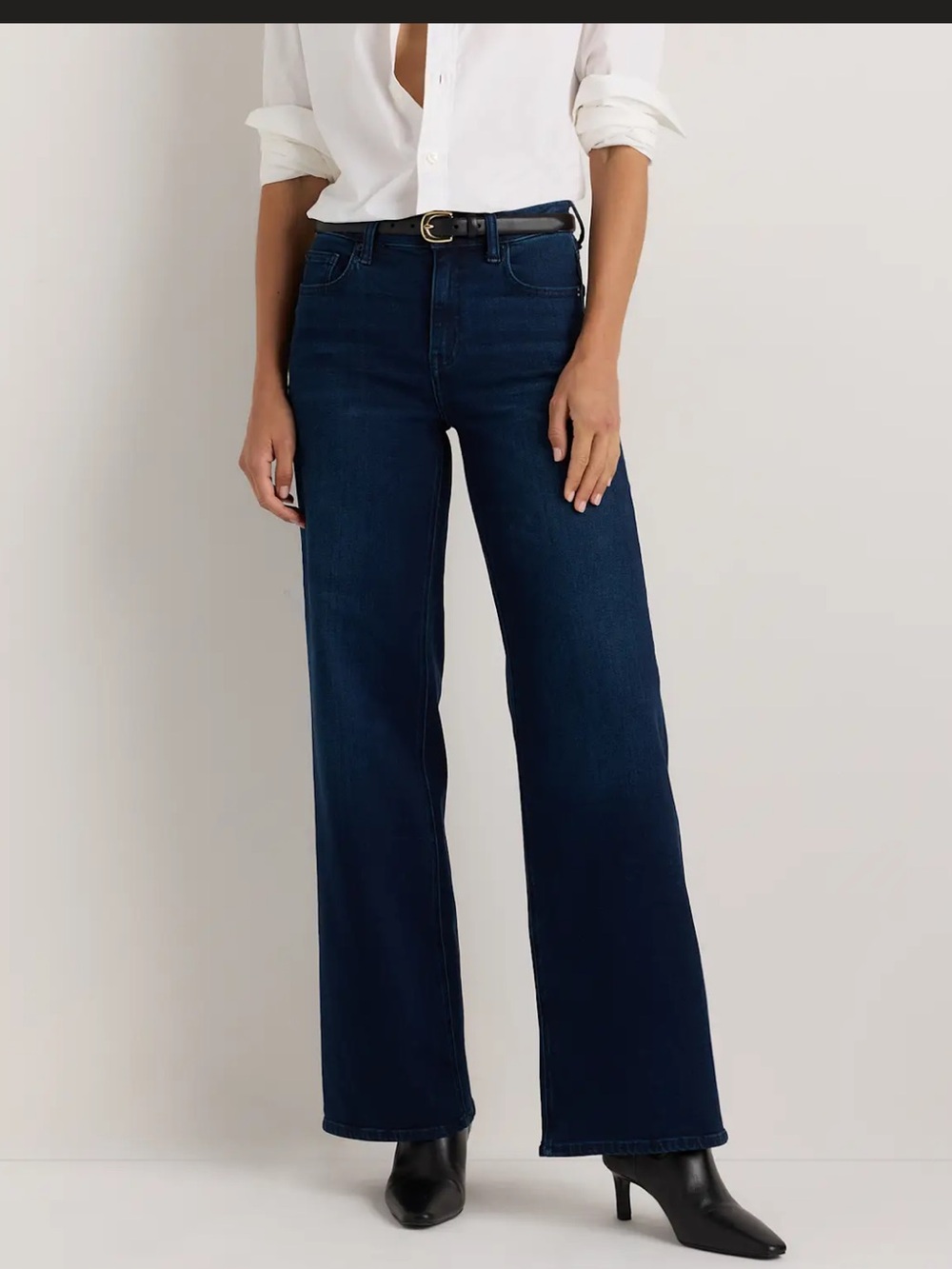 Quince Wide-Leg Dark Indigo Jeans